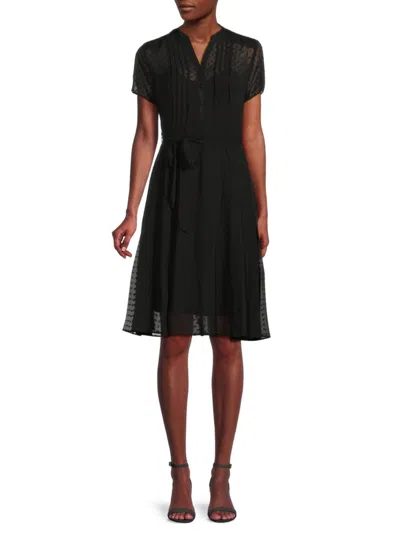 Nanette Lepore Women's Pinktuck Belted Shirt Dress In Very Black