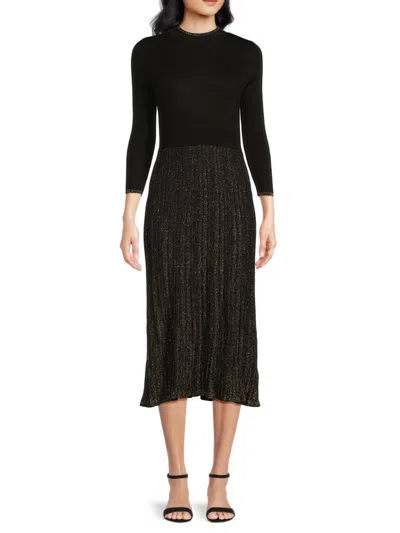 Nanette Lepore Nanette  Lurex Sweaterdress In Black