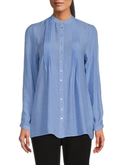 Nanette Lepore Women's Pleated Shirt In Cayman Blue