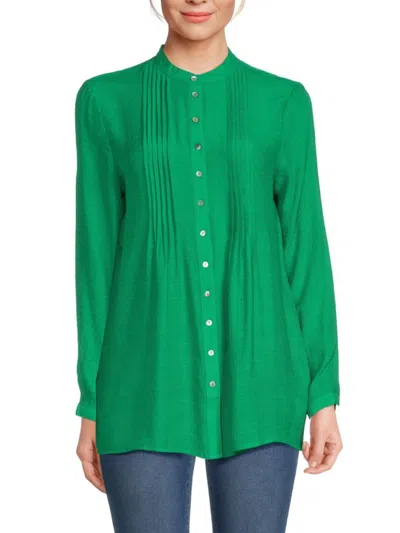 Nanette Lepore Women's Pleated Shirt In Lilly Pad
