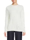 Nanette Lepore Nanette  Women's Retro Pearl Floral Sweater In Cannoli Cream