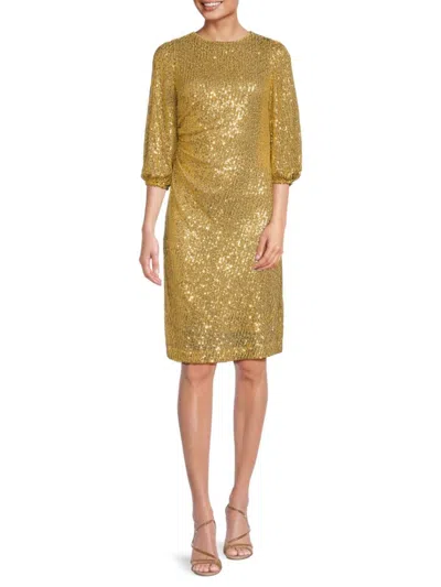 Nanette Lepore Women's Sequin Belted Dress In Champagne