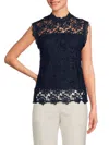 Nanette Lepore Women's Sleeveless Lace Top In Navy