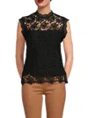 Nanette Lepore Women's Sleeveless Lace Top In Very Black