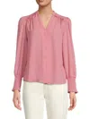 Nanette Lepore Women's Smocked Cuff Blouse In Rosewater