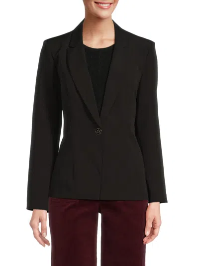 Nanette Lepore Women's Solid Single Button Blazer In Very Black