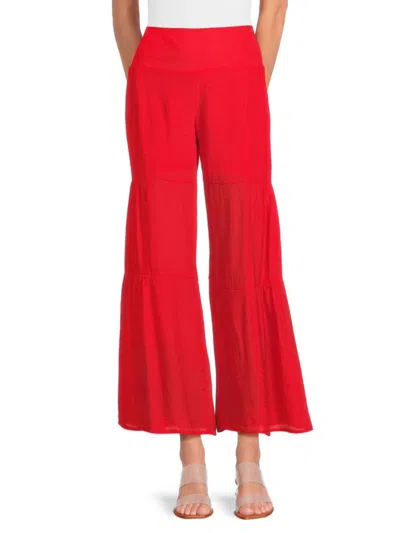Nanette Lepore Women's Solid Wide Leg Pants In Poppy Red