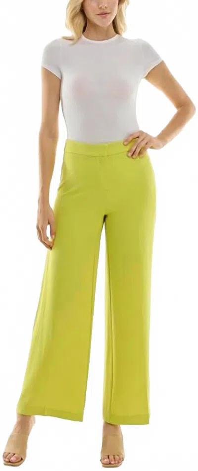 Nanette Lepore Women's Wide Leg Full Length Crepe Fashion Pant In Citrine In Yellow
