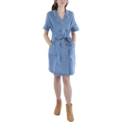 Nanette Lepore Womens Denim Mini Dress In Blue