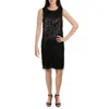 Nanette Lepore Womens Mesh Overlay Sequined Shift Dress In Black