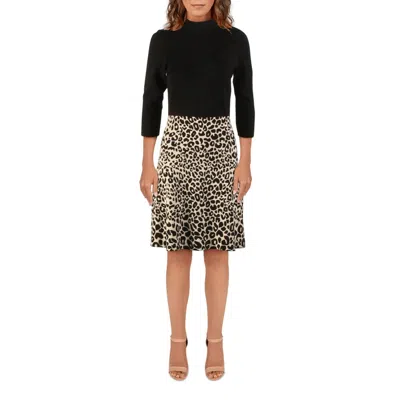 Nanette Lepore Womens Printed Office Wear To Work Dress In Black