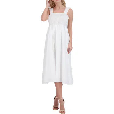 Nanette Lepore Womens Ruched Midi Midi Dress In White