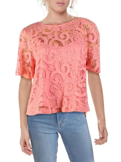 Nanette Lepore Womens Shell Lace Blouse In Pink