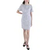 Nanette Lepore Womens Tweed Wide Neck Shift Dress In Multi