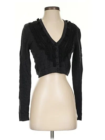 Pre-owned Nanette Lepore Wool Cardigan Sweater In Black