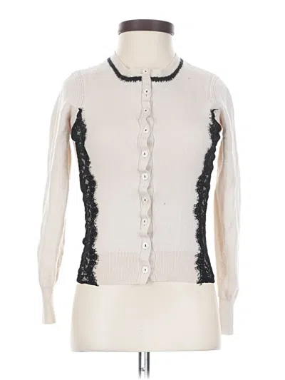 Pre-owned Nanette Lepore Wool Cardigan Sweater In Ivory