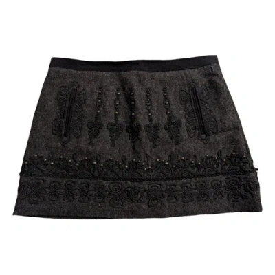 Pre-owned Nanette Lepore Wool Mini Skirt In Black