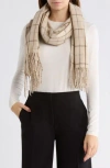 Nanette Lepore Woven Plaid Scarf In Brown