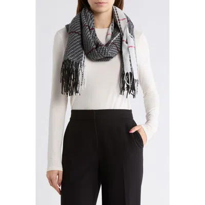 Nanette Lepore Woven Plaid Scarf In Black