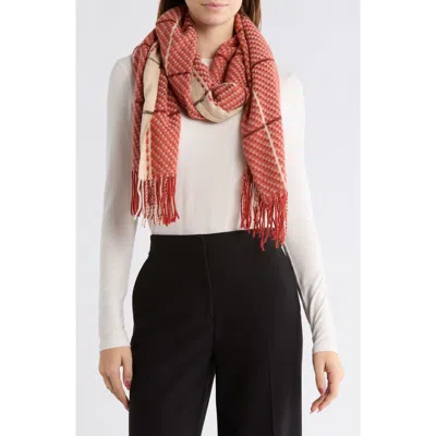 Nanette Lepore Woven Plaid Scarf In Brown