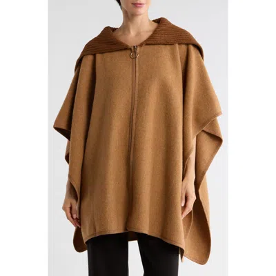Nanette Lepore Zip Front Ruana In Brown