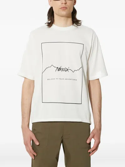 Nanga Graphic Crewneck T-shirt In White