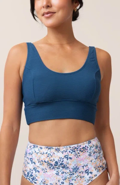 Nani Avant Crop Swim Top In Blue