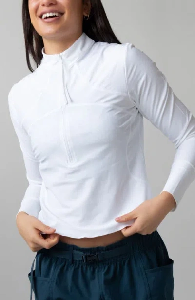 Nani Cropped Half Zip Rashguard In White