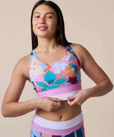 Nani Cut Back Crop Swim Top In Multi