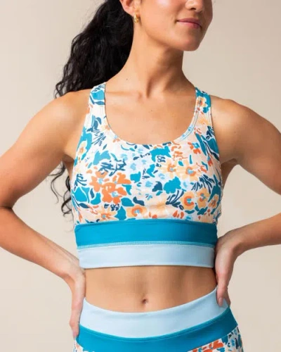 Nani Cut Back Crop Swim Top In Blue