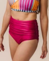 Nani Ruched High Rise Swim Bottom In Pink