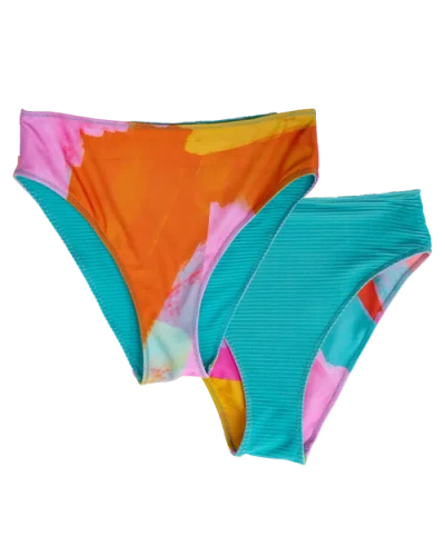 Nani Swimwear Reversible High Leg Swim Bottom In Pink
