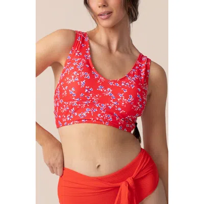 Nani Twist Swim Top In Red