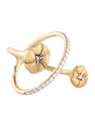 Pre-owned Nanis 18k Diamond Amarcord Spiral Ring In Multi