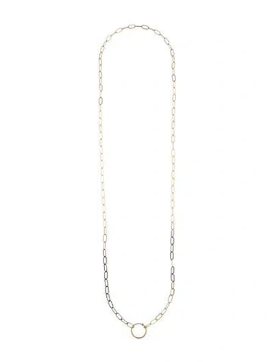 Pre-owned Nanis 18k Hexagonal Chain Link Necklace, 46" In Multicolor