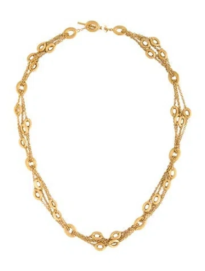 Pre-owned Nanis 18k Multistrand Pebble Station Toggle Necklace, 17" In Multicolor