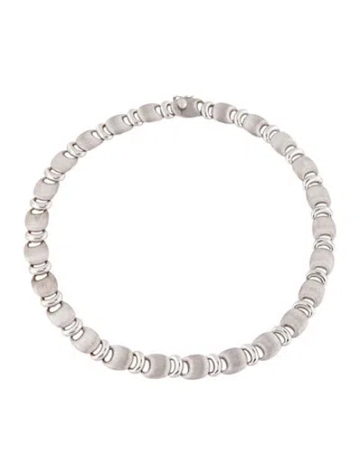 Pre-owned Nanis 18k Satiné Link Collar Necklace, 16.5" In Multicolor