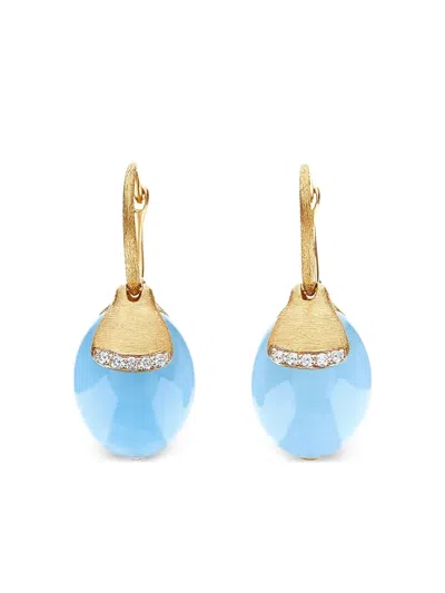 Nanis 18k Yellow Gold Aquamarine And Diamond Drop Earrings