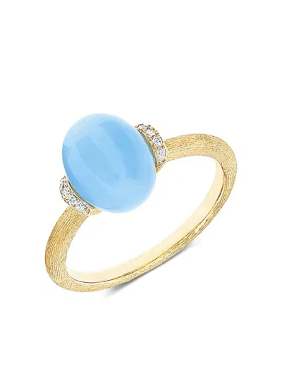 Nanis 18k Yellow Gold Aquamarine And Diamond Ring