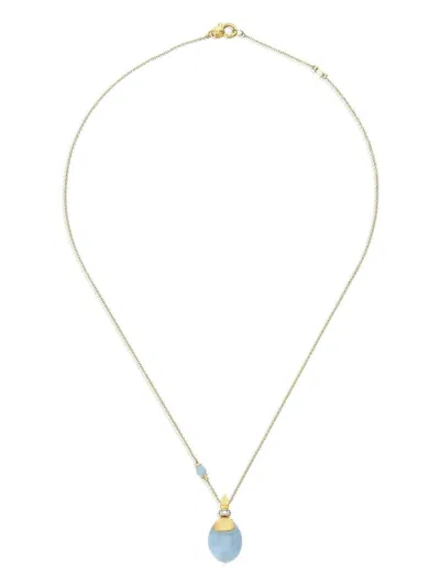 Nanis 18k Yellow Gold Diamond And Aquamarine Pendant Necklace