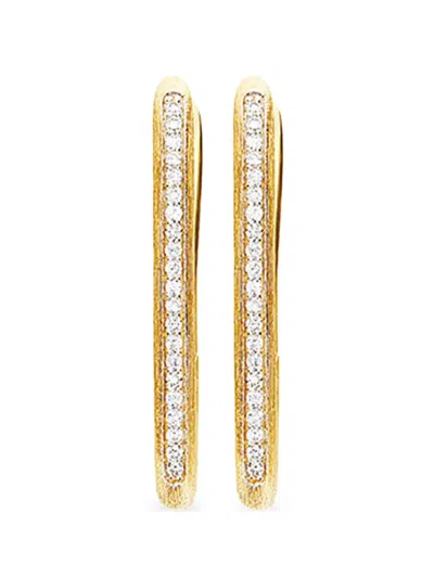 Nanis 18k Yellow Gold Diamond Square Hoop Earrings