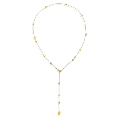 Pre-owned Nanis 18kt  Soffio Yellow Gold And Diamonds Y-necklace