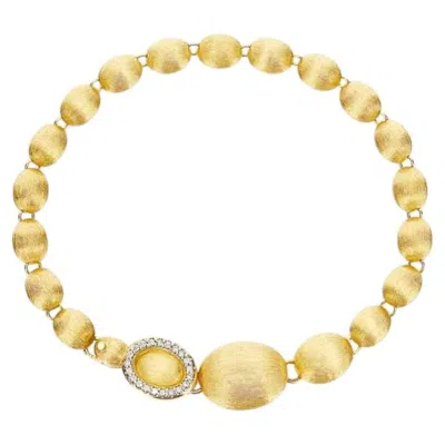 Pre-owned Nanis 18kt Yellow Gold And Diamond Ivy Bracelet, Modern Italian Design