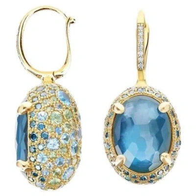 Pre-owned Nanis Double Face Cherry Gemstone Pave Earrings In Multi
