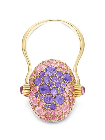 Nanis Large Reverse Double Face Multi-stone Ring In 金色