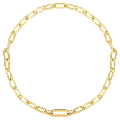 Pre-owned Nanis Libera Chunky Gold Necklace With Diamond Details In Multi