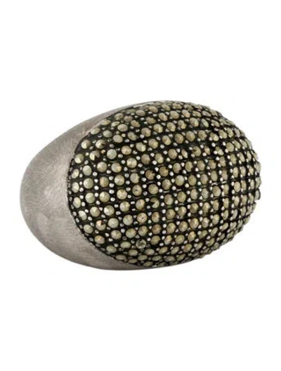 Pre-owned Nanis Marcasite Dome Cocktail Ring In Multicolor