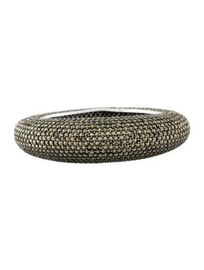 Pre-owned Nanis Marcasite Hinge Bangle Bracelet, 6.5" In Multicolor