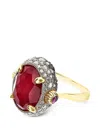 Nanis Reverse Diamond And Ruby Ring In Multi