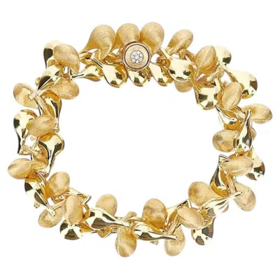 Pre-owned Nanis Trasformista Bracelet 18k Yellow Gold With Diamonds, Italy